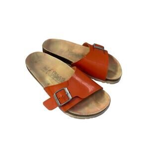 Birkis Birkenstock Catalina Tangerine Birko Flor Glitter Sandals Sz 37/6 GS